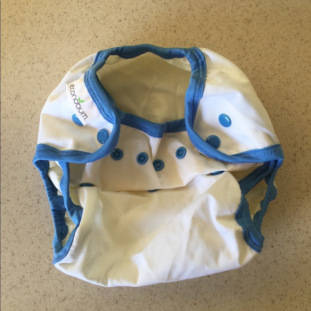 Cloth diapers and covers.